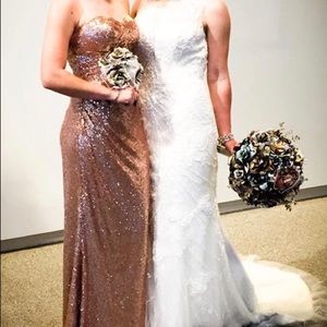 Rose gold sequin Prom Dress